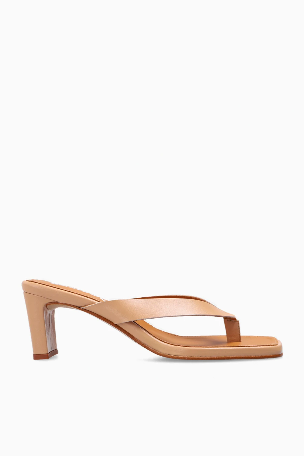 beige Heeled flip-flops