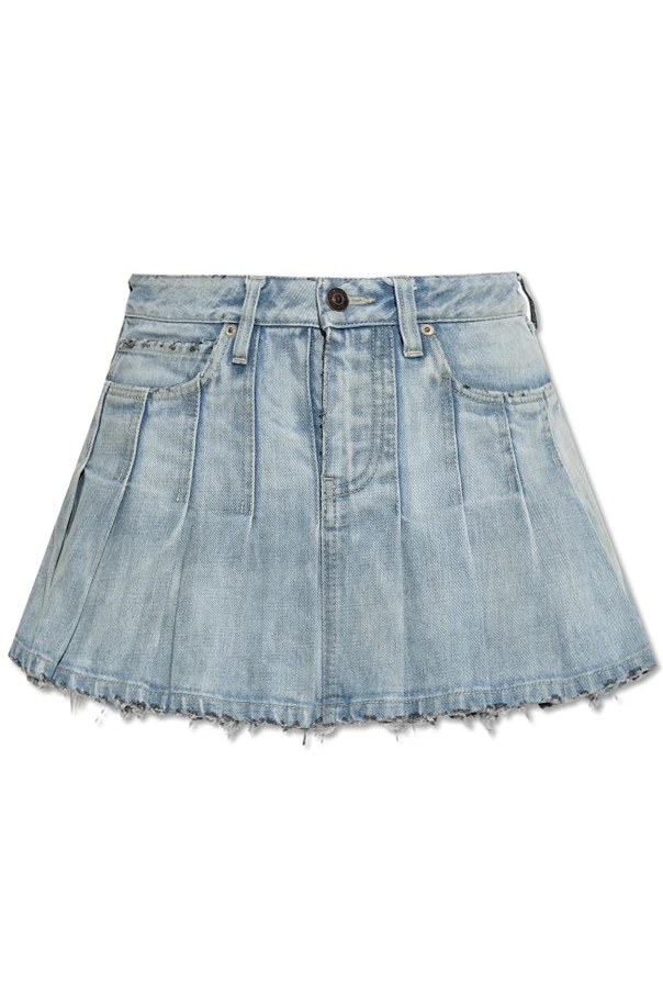BLAU Jeansrock mit Falten