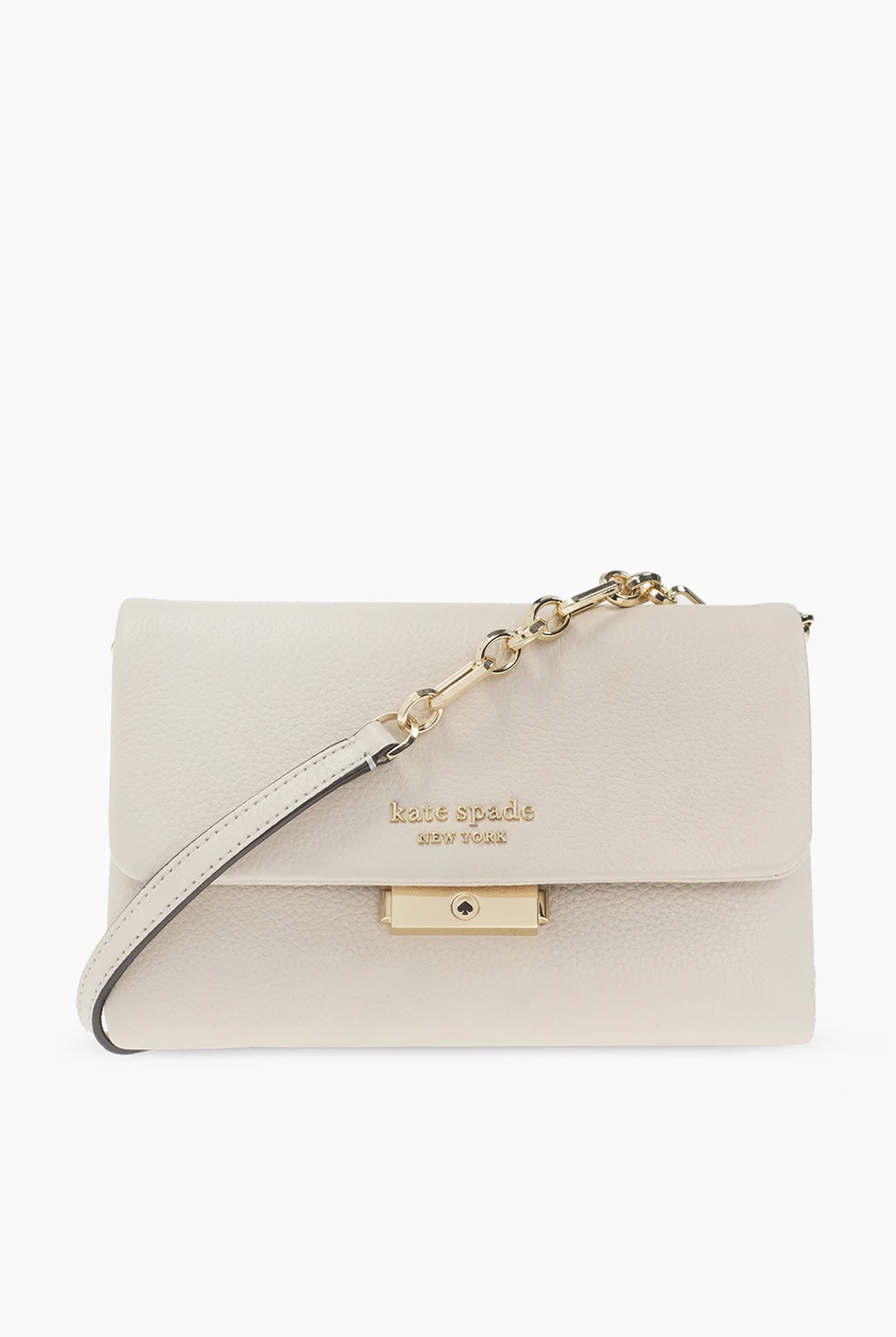 cream ‘Carlyle’ wallet with strap