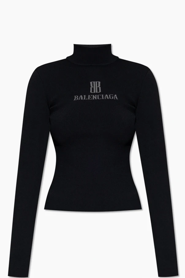 BLACK Turtleneck with logo