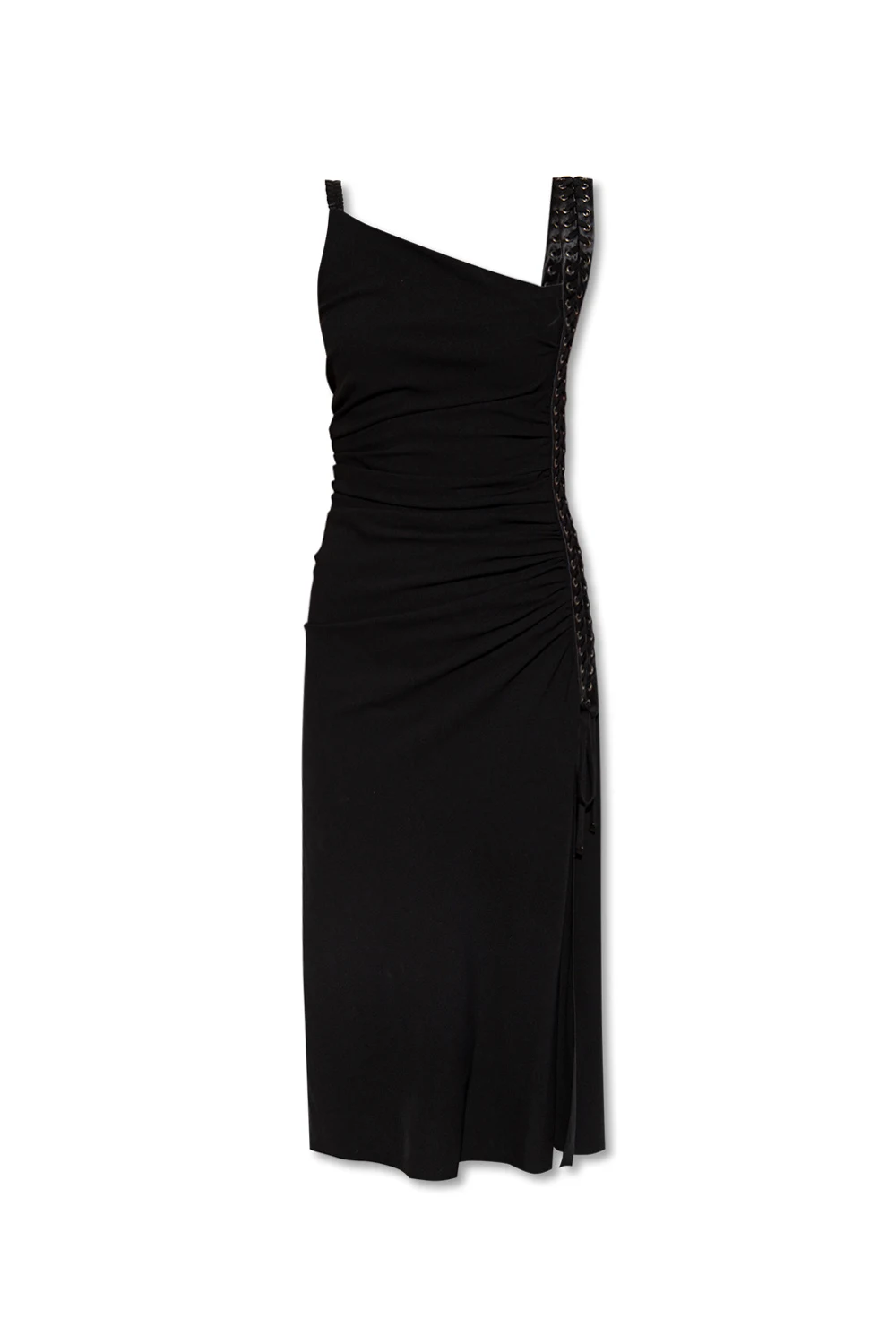 BLACK Asymmetrical slip dress
