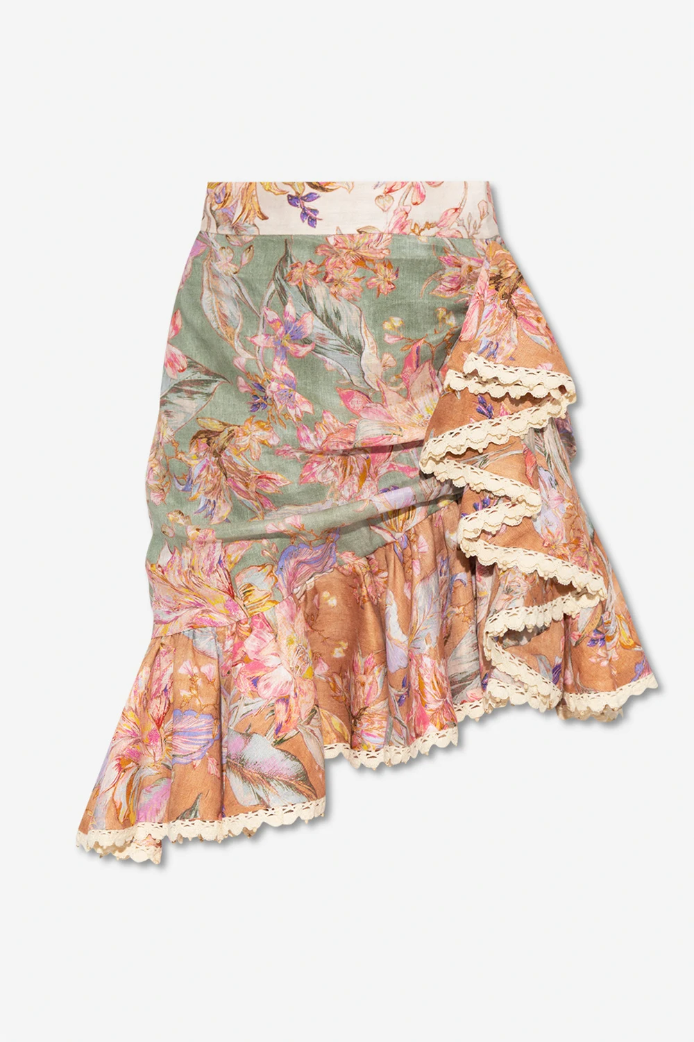 Floral skirt in linen