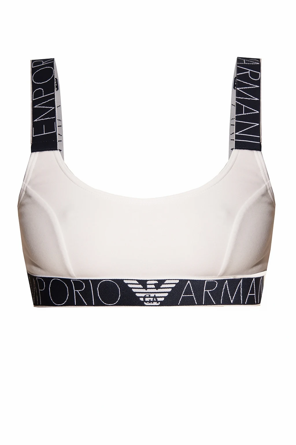 WHITE Sports bra with logo