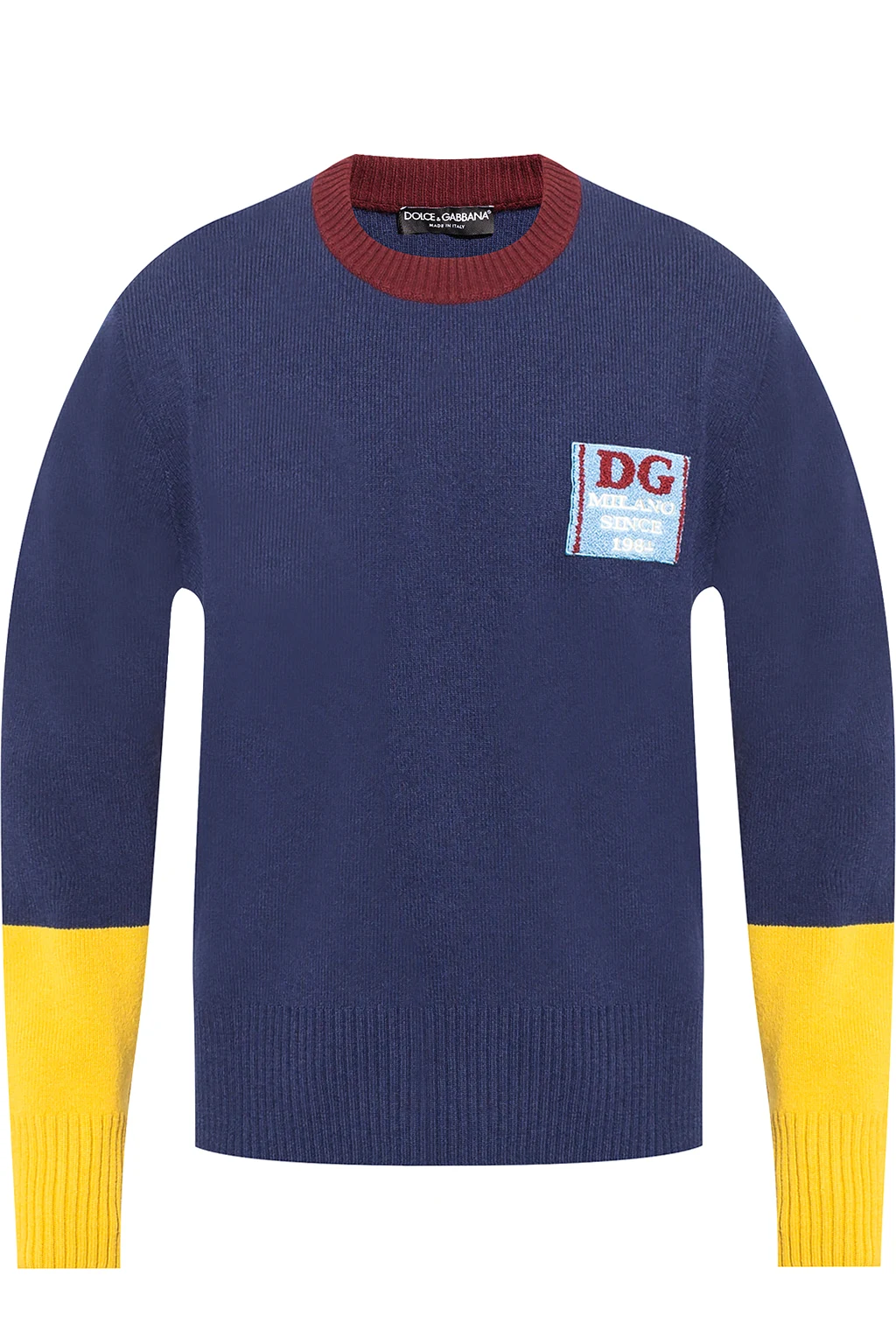 NAVY BLUE Wool sweater with logo