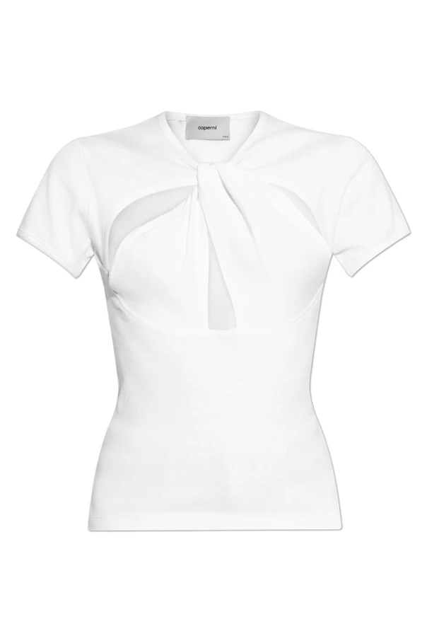 WEISS T-Shirt mit dekorativen Ausschnitten