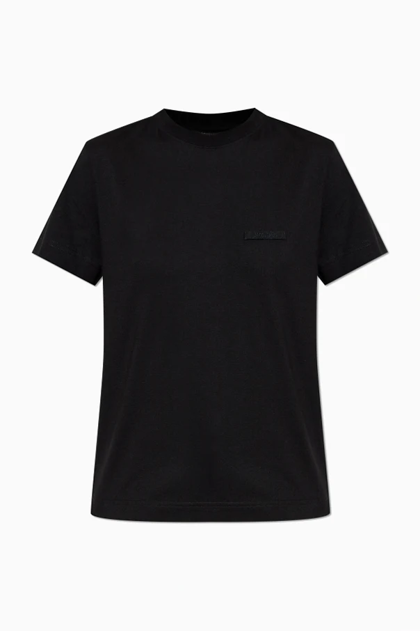 BIAŁY  T-shirt  z naszywką z logo