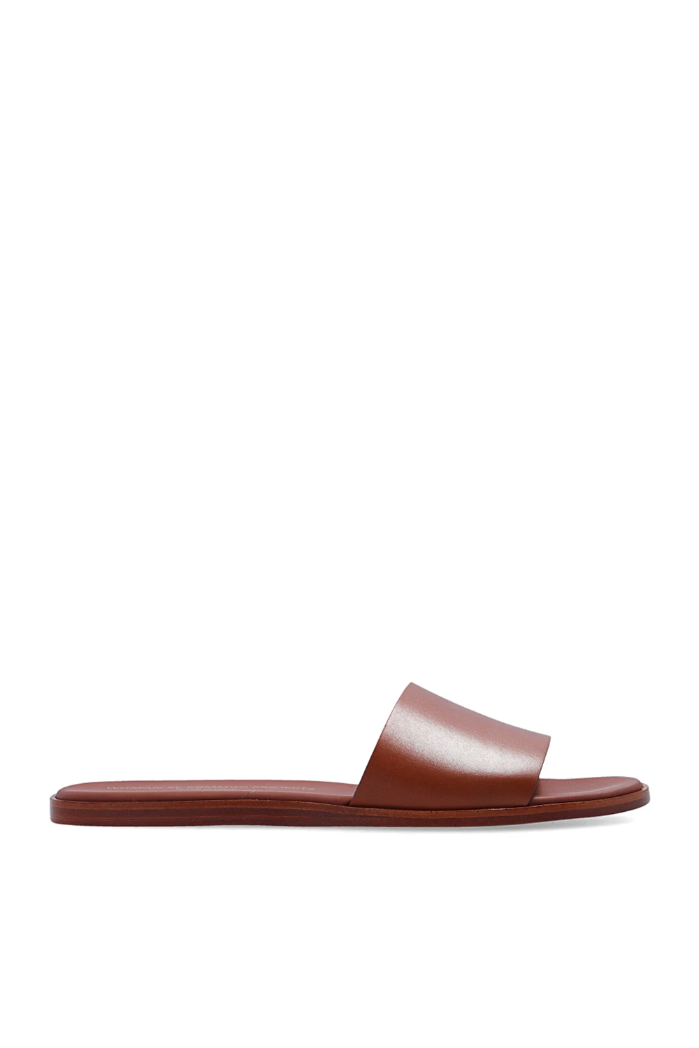 BROWN Leather slides
