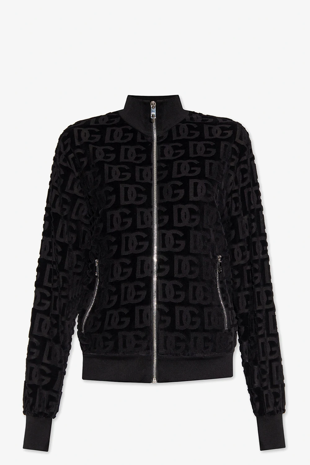 BLACK Monogrammed velvet sweatshirt