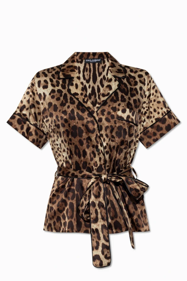 BEIGE Silk shirt with short sleeves