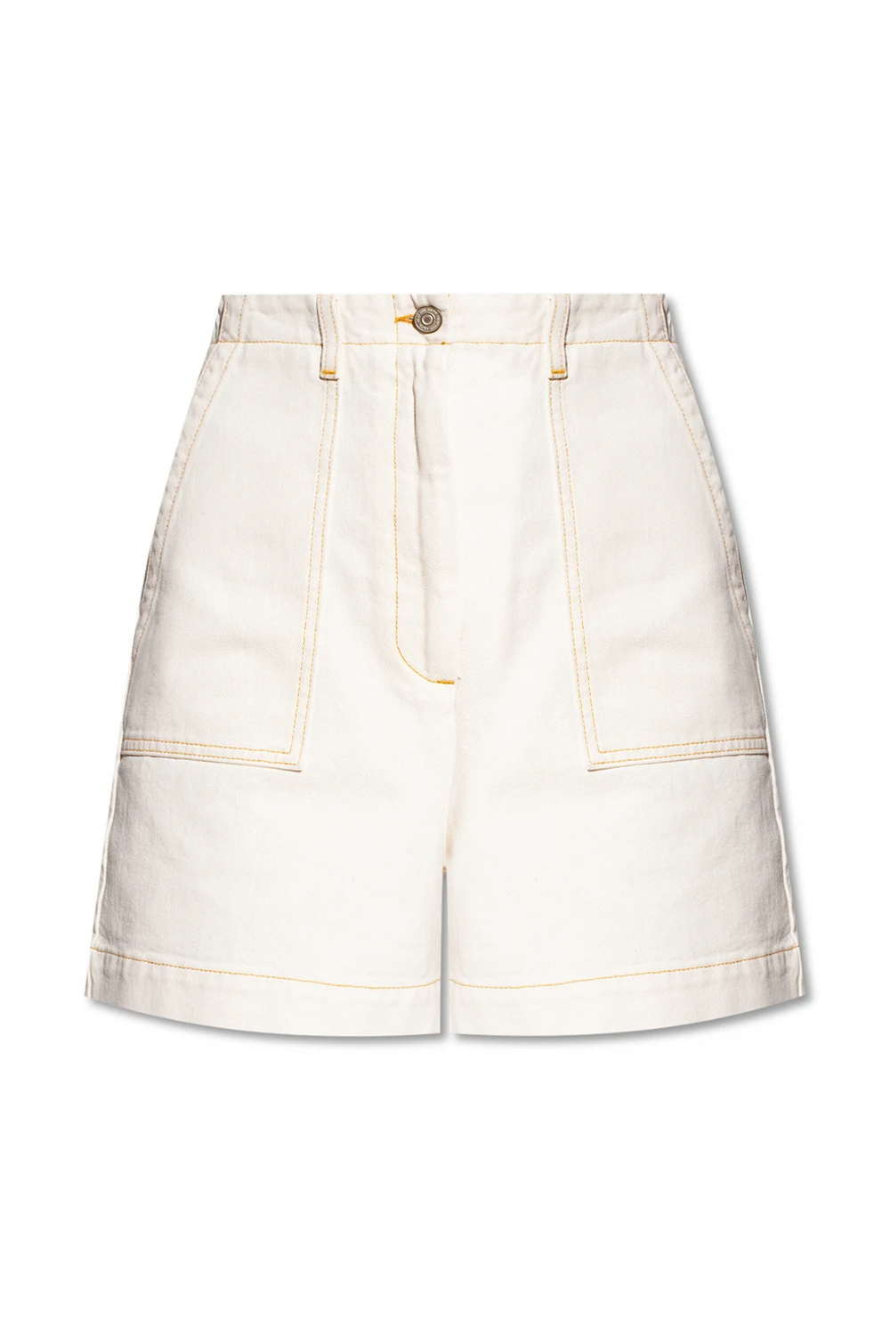 High-waisted denim shorts