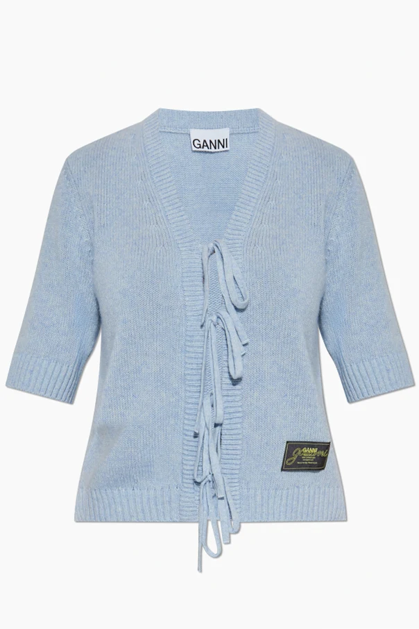 jasnoniebieski Kardigan z wiązaniami