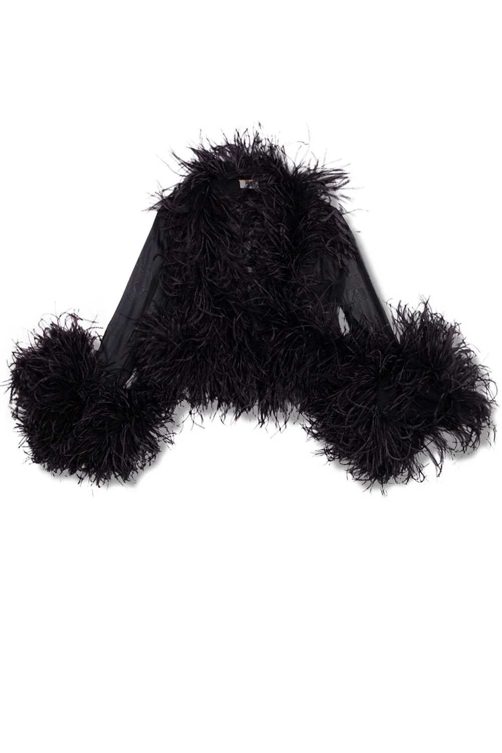 Top with ostrich feathers