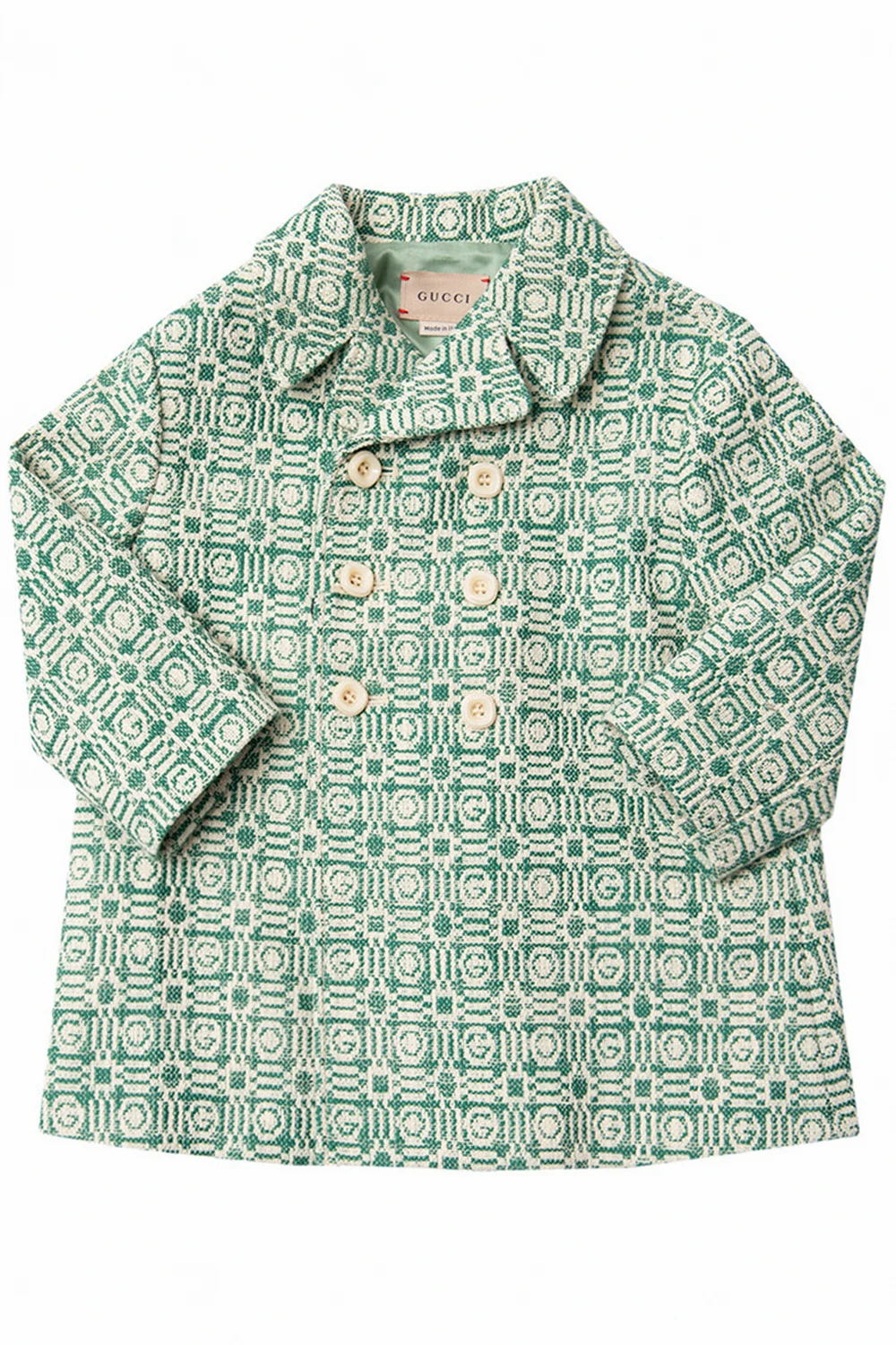 GREEN Double-breasted coat