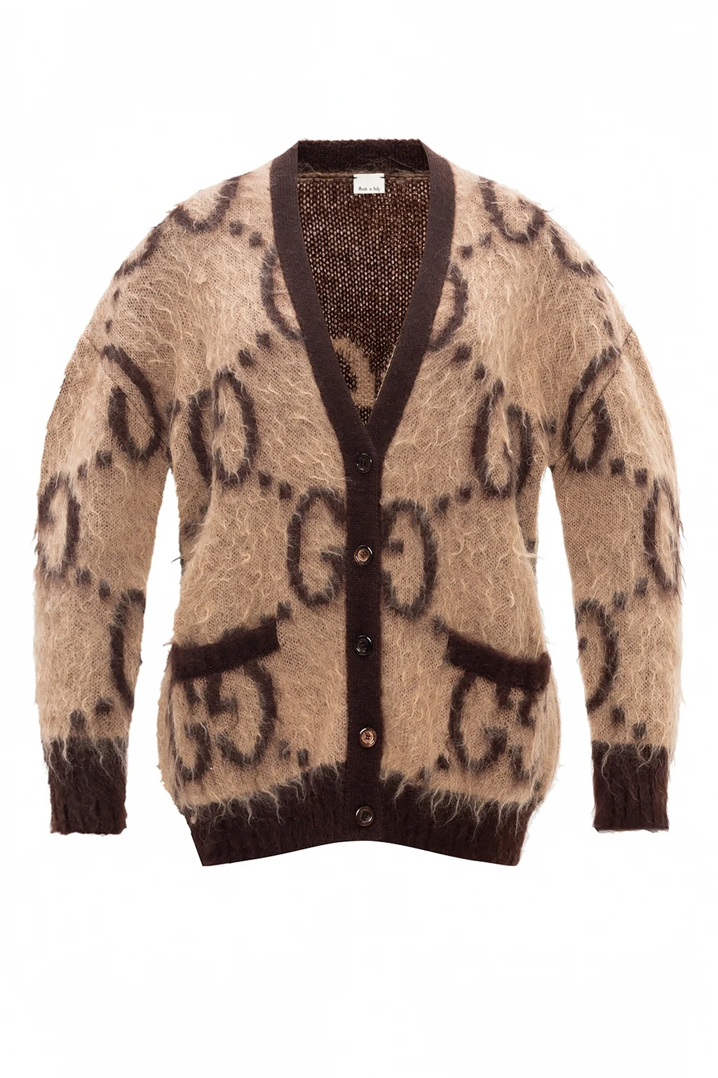 Mohair cardigan with logo