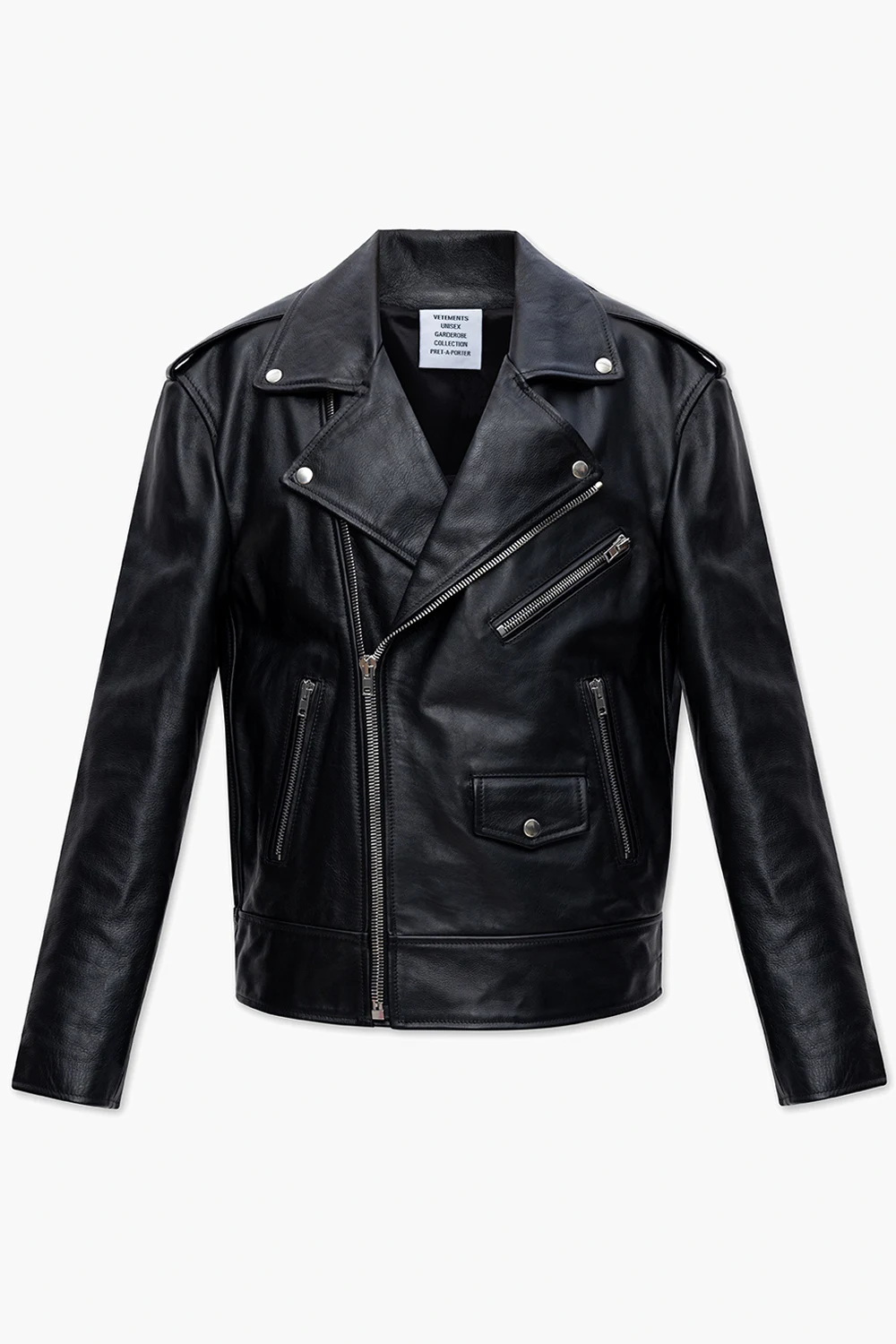 BLACK Leather biker jacket
