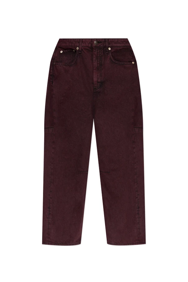 BURGUNDER Jeans mit hohem Bund