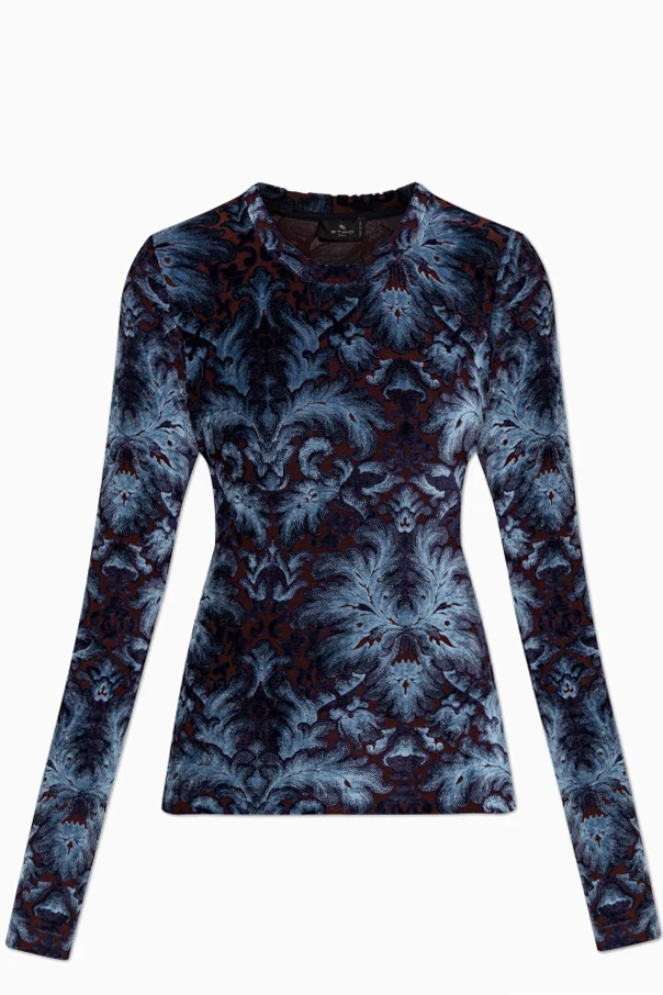 BLAU Top mit Velours-Finish