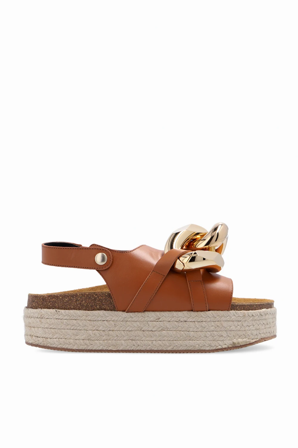 BROWN Leather platform sandals
