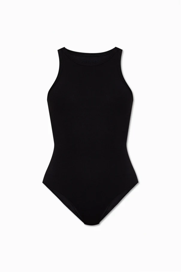 WHITE Ribbed sleeveless bodysuit