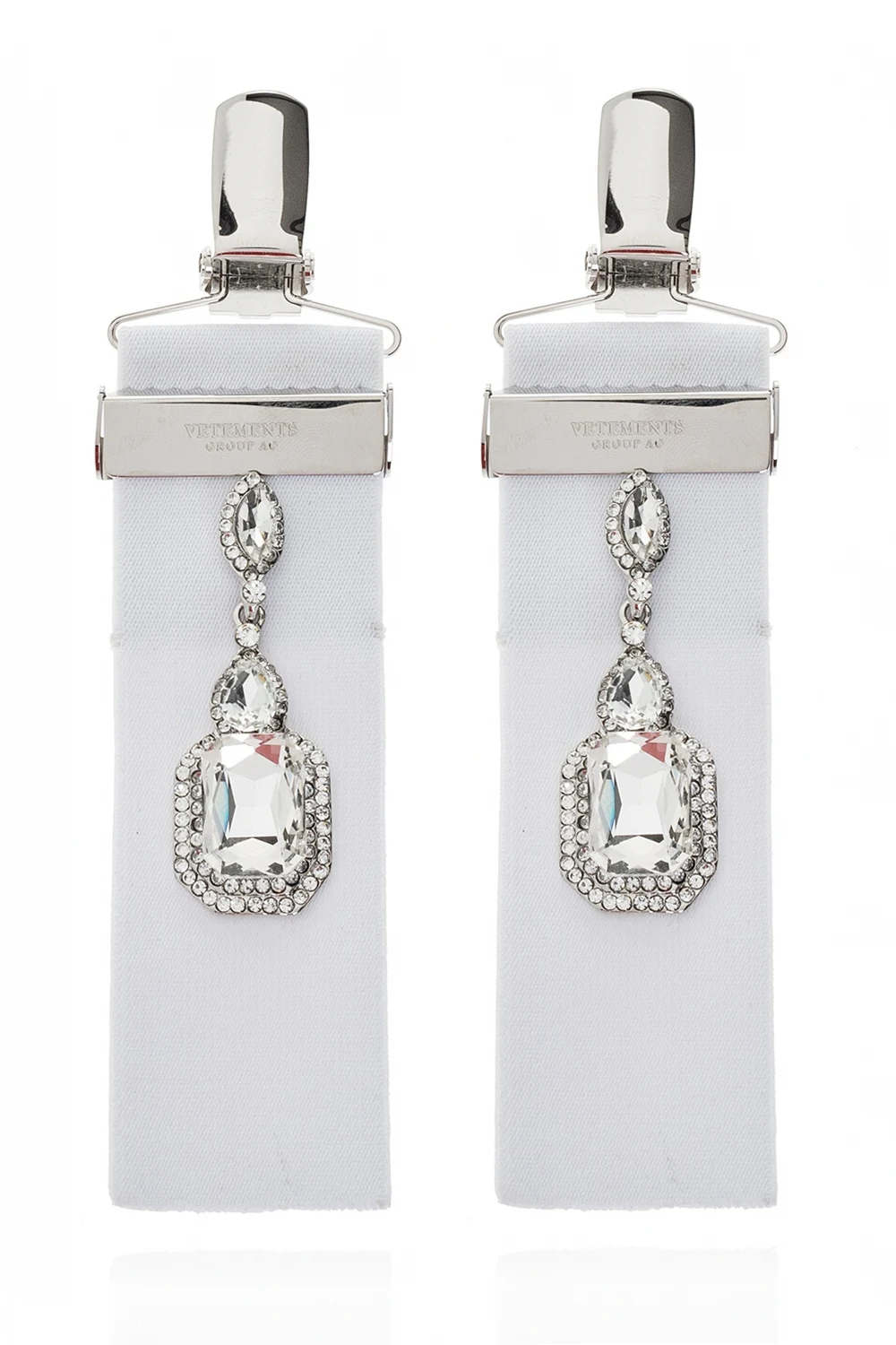 SILVER Brass earrings with logo
