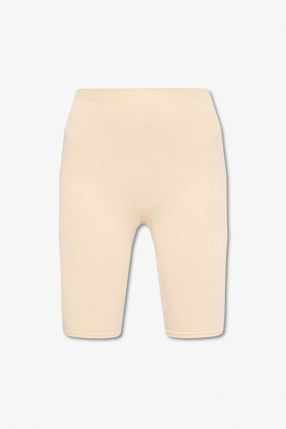 beige Cropped leggings with logo