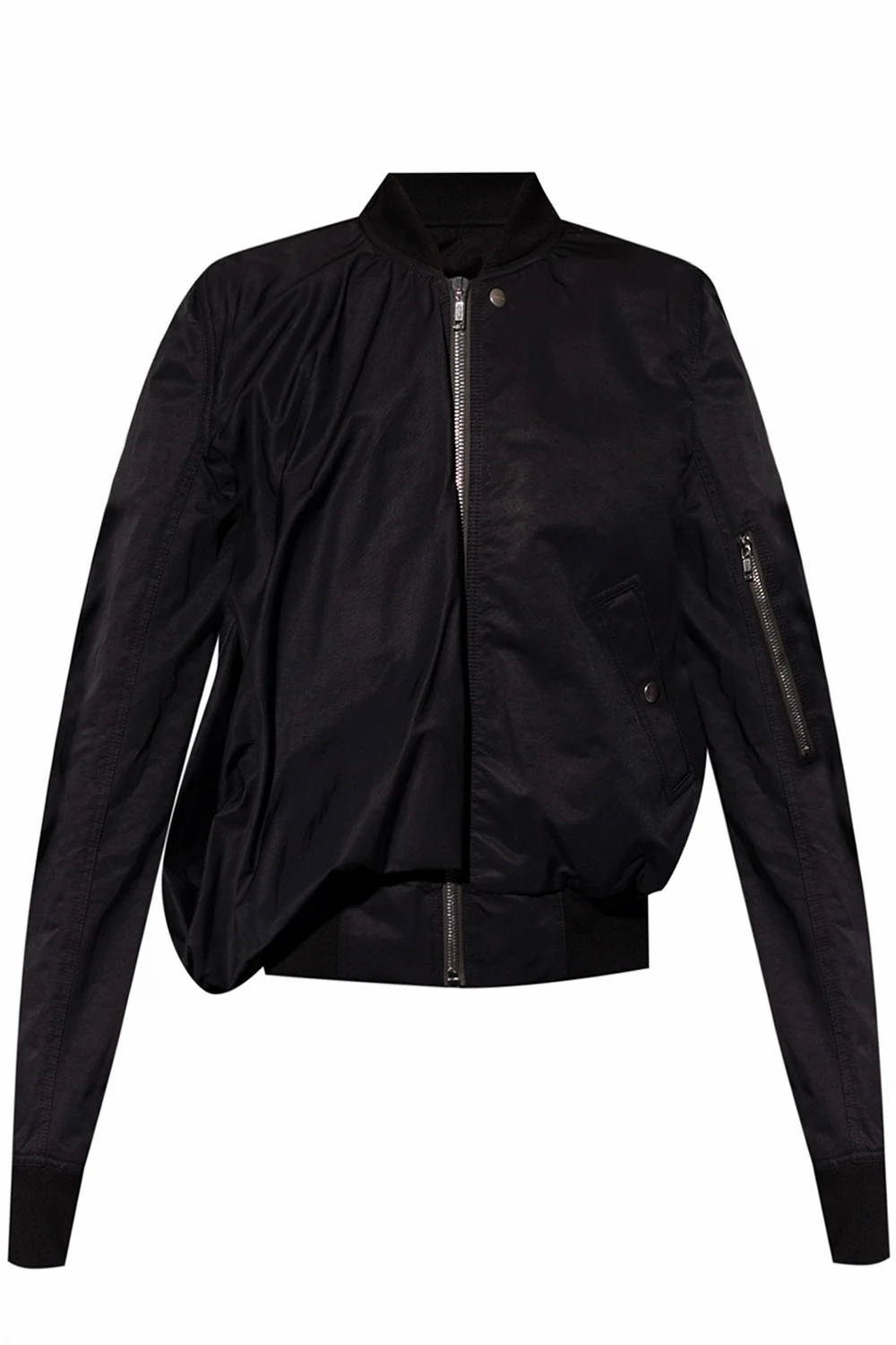 Asymmetrical bomber jacket
