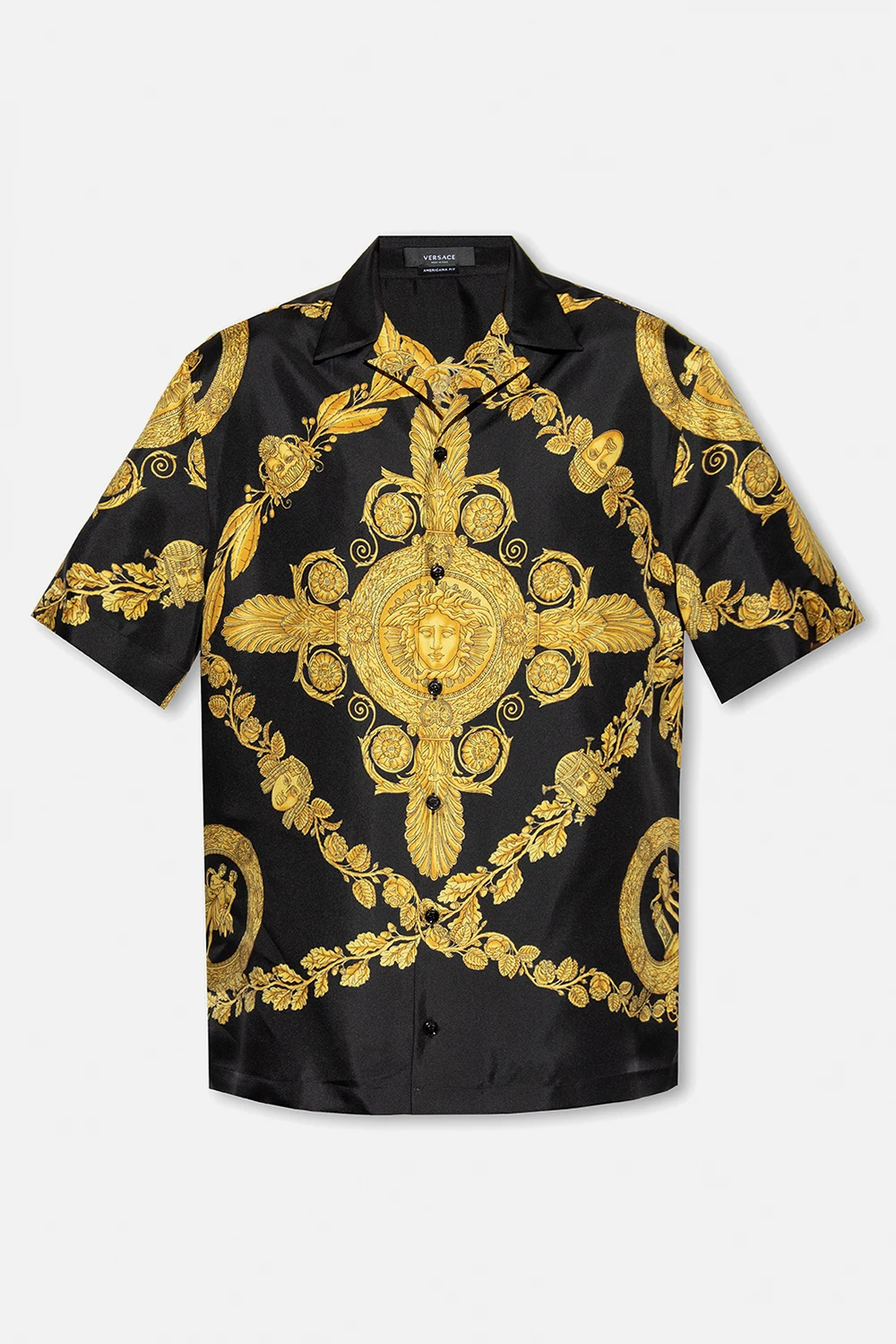 BLACK Silk shirt with short sleeves