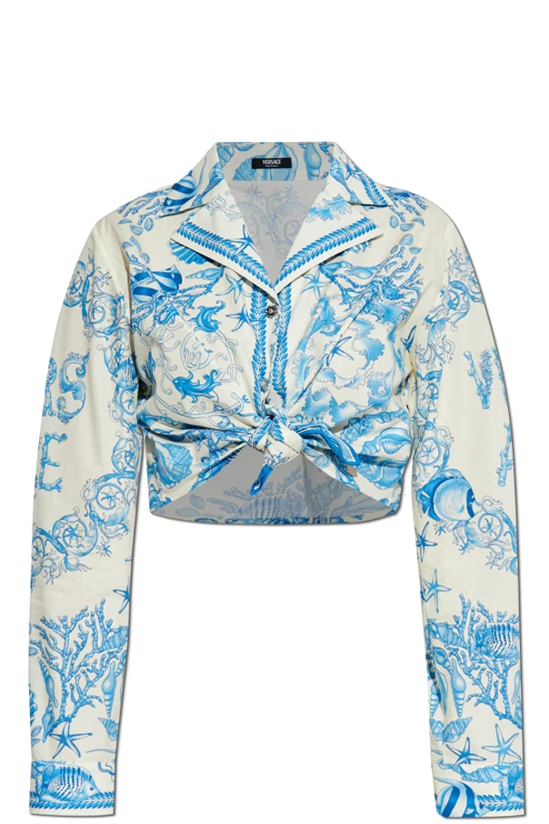 NIEBIESKI Top z nadrukiem `Coral Theatre Allover`