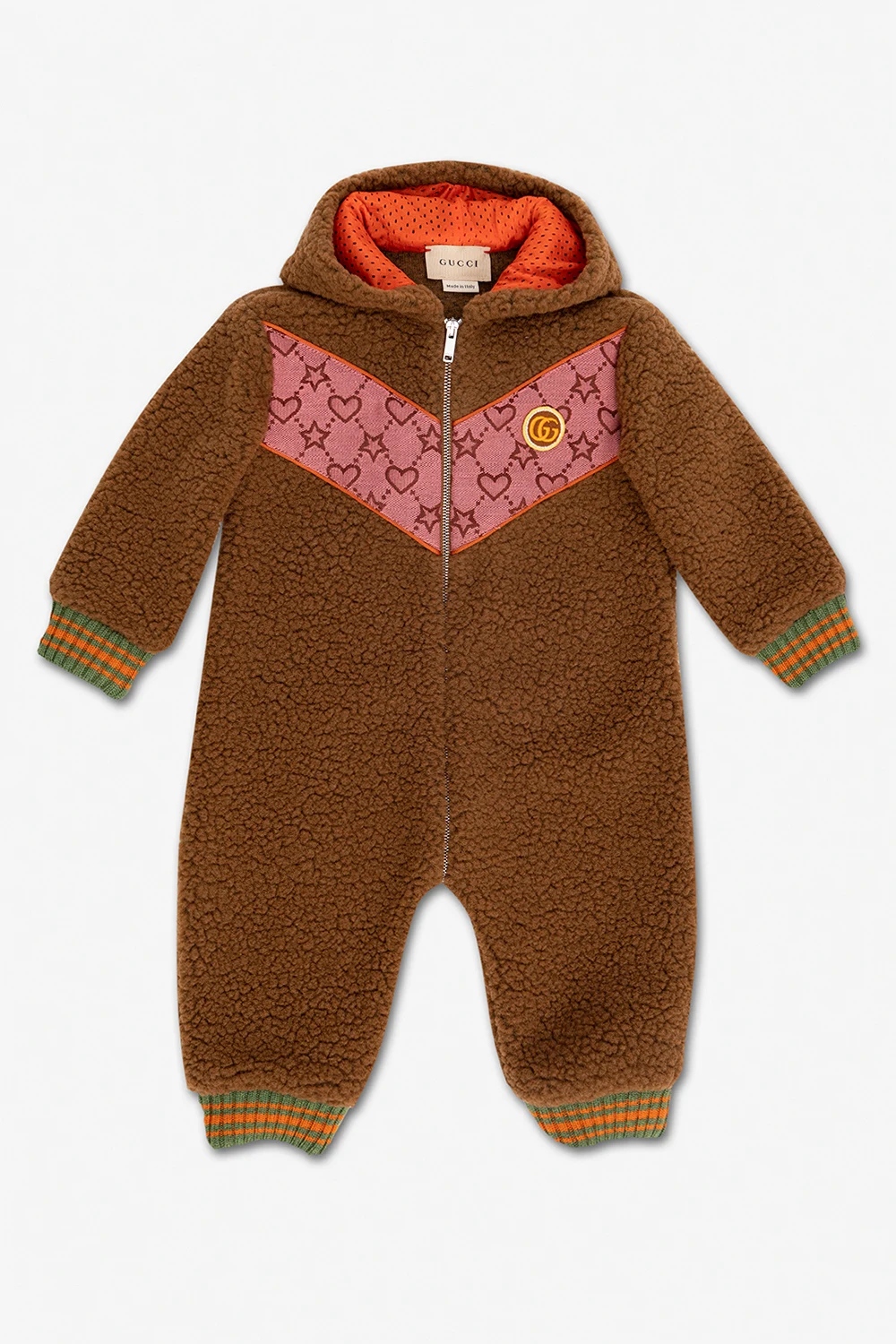 BROWN Faux fur jumpsuit