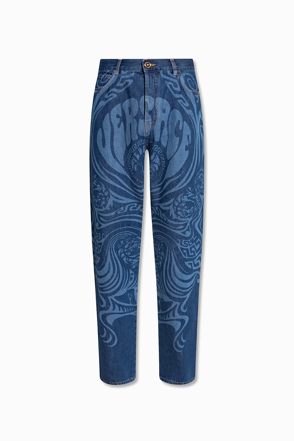 NAVY BLUE Patterned jeans