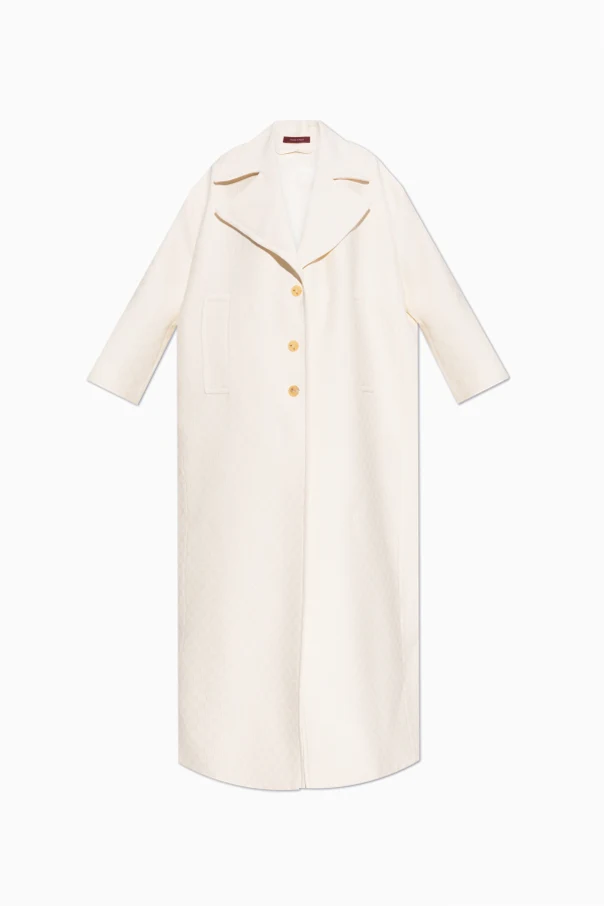 CREME Wollmantel mit 'GG'-Muster