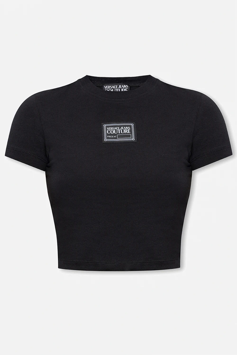 BLACK Cropped T-shirt with logo