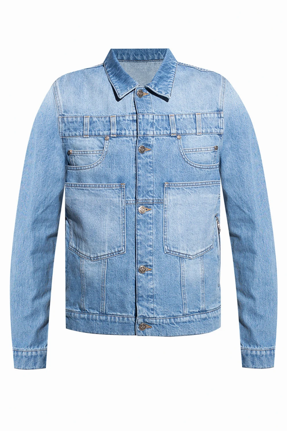 BLUE Distressed denim jacket