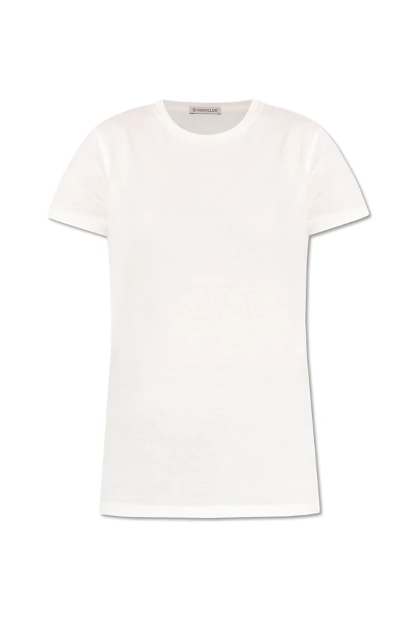 WEISS Baumwoll-T-Shirt mit Rundhalsausschnitt
