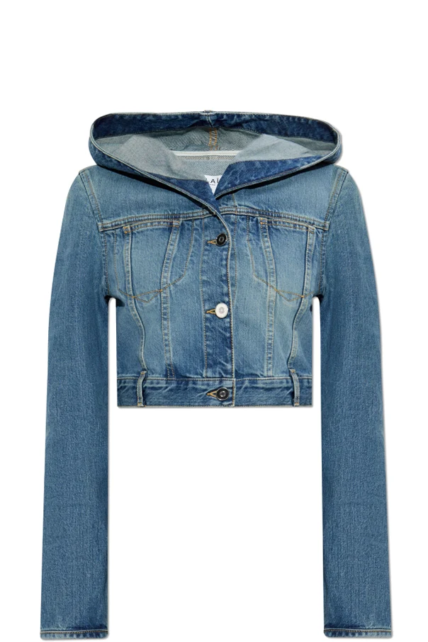 NIEBIESKI Jeansowa kurtka z kapturem