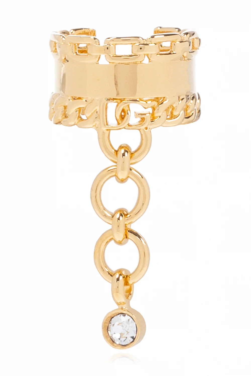 Open ring with rhinestone