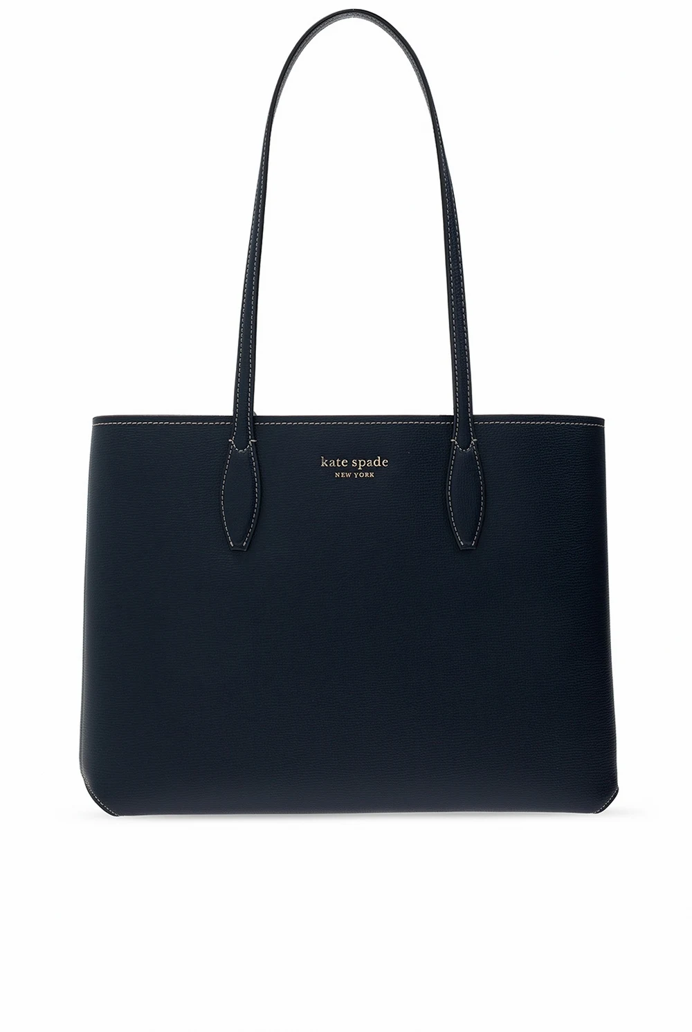 NAVY BLUE Leather tote bag