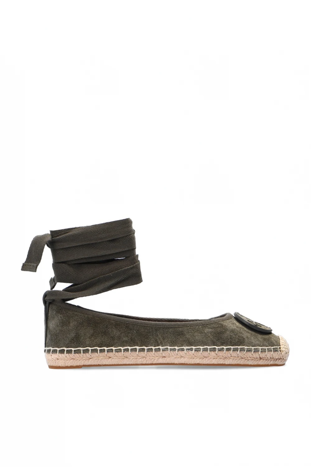 GREEN ‘Minnie’ espadrilles with ankle ties