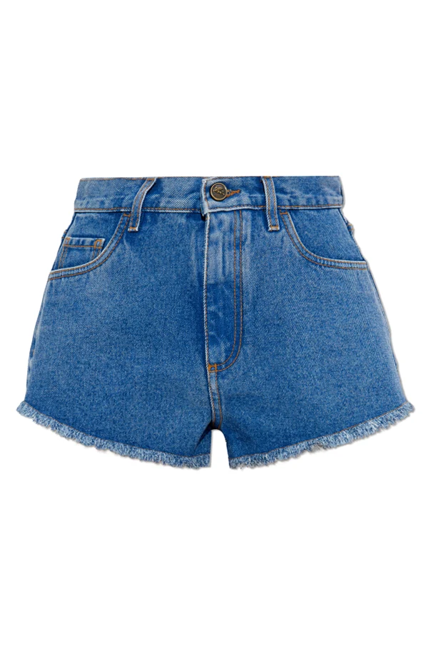 NIEBIESKI Jeansowe szorty z efektem `vintage`