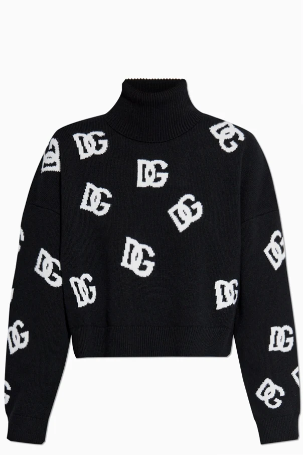 SCHWARZ Rollkragenpullover mit Logo