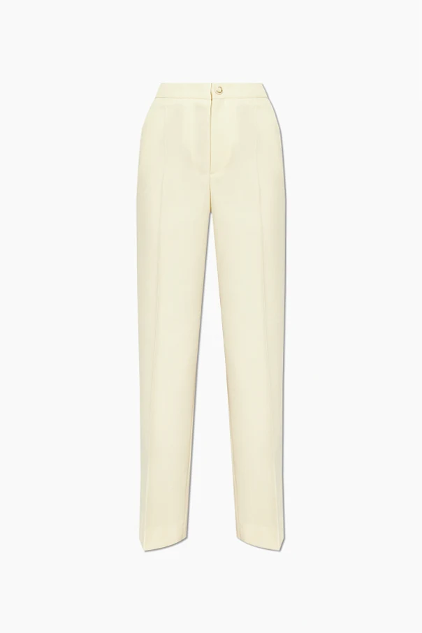 beige Creased trousers