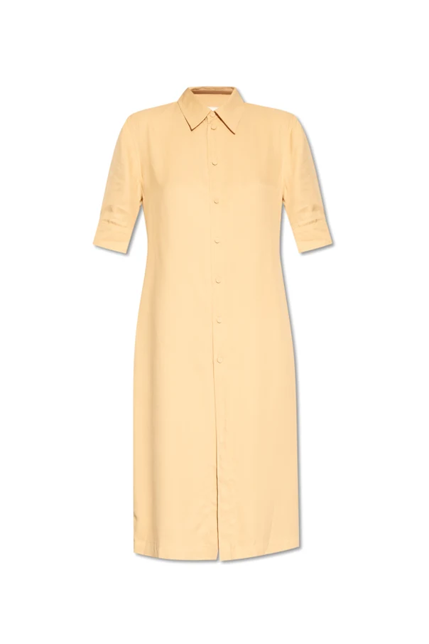 BEIGE Dress with short sleeves