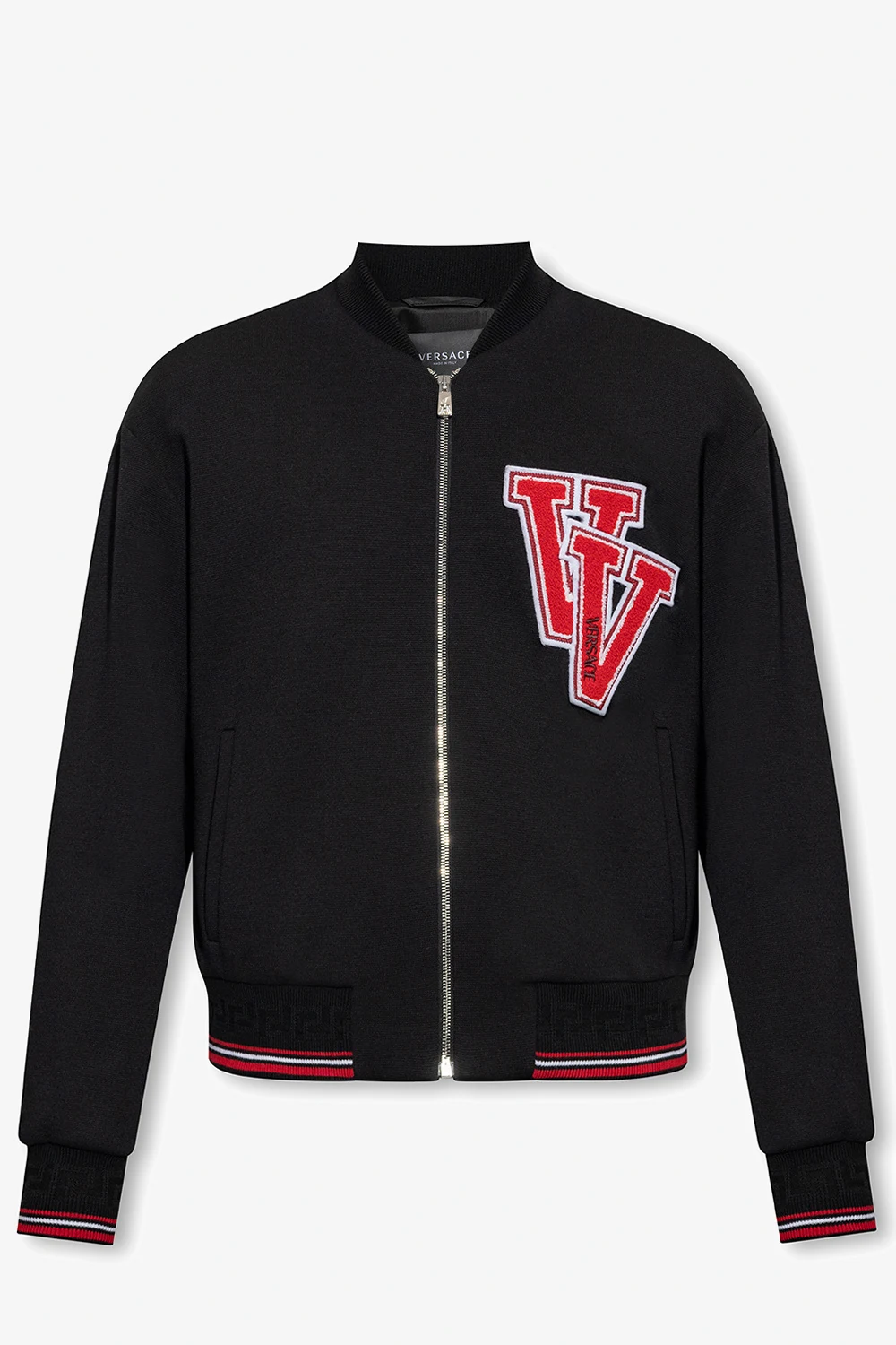 BLACK Patched bomber jacket
