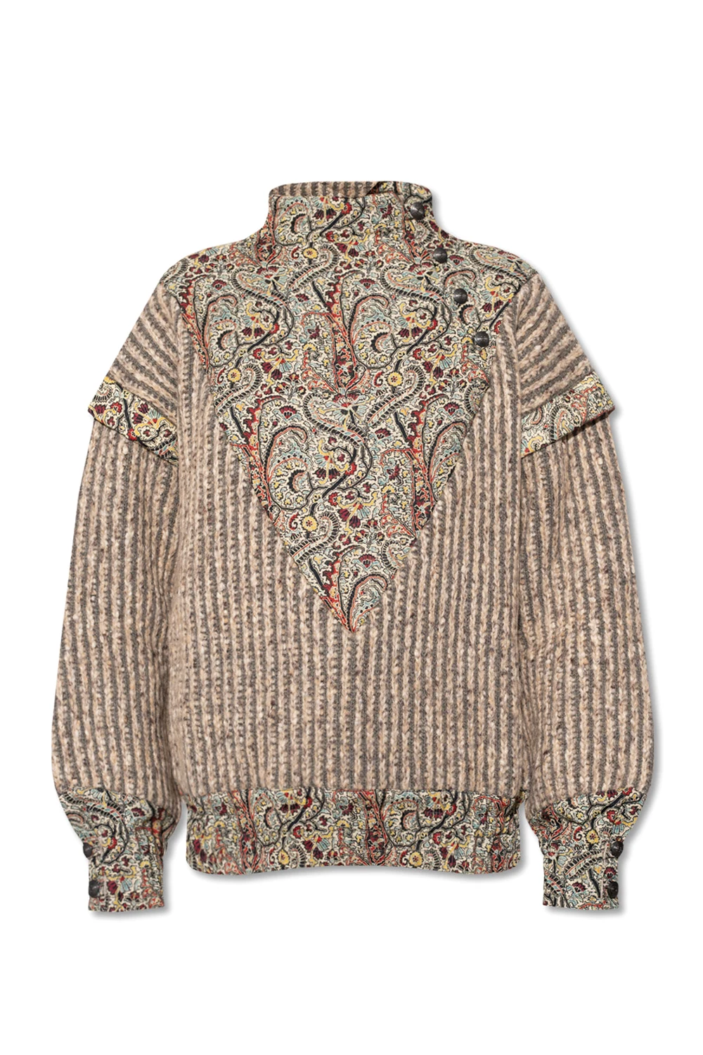 Sweater with stand-up collar