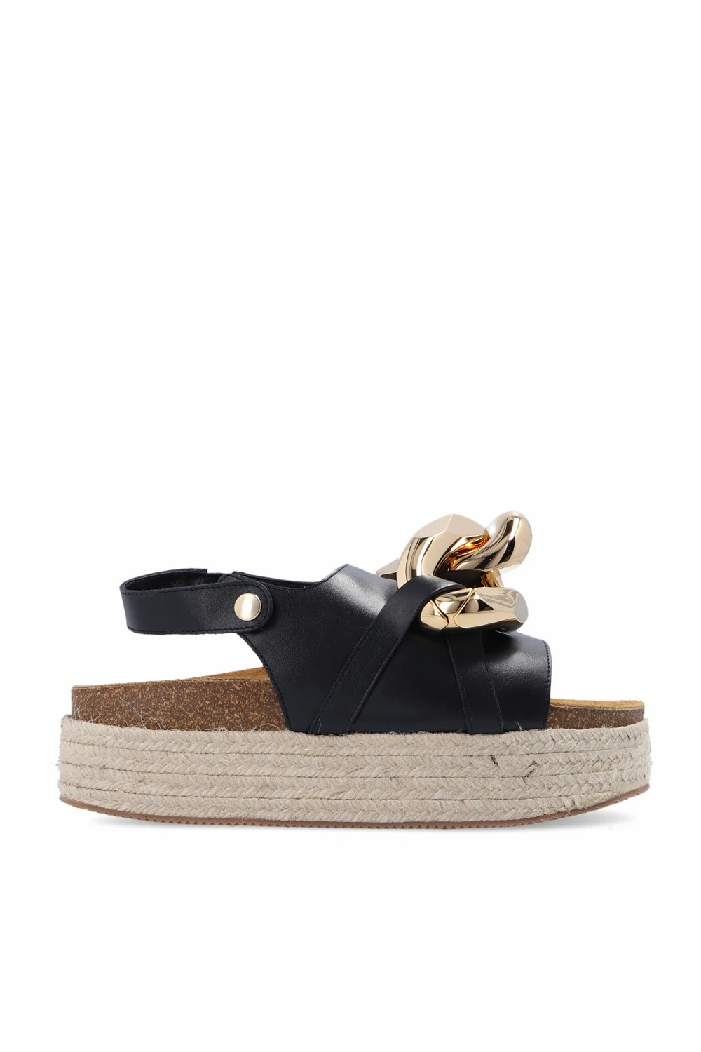 BLACK Leather platform sandals