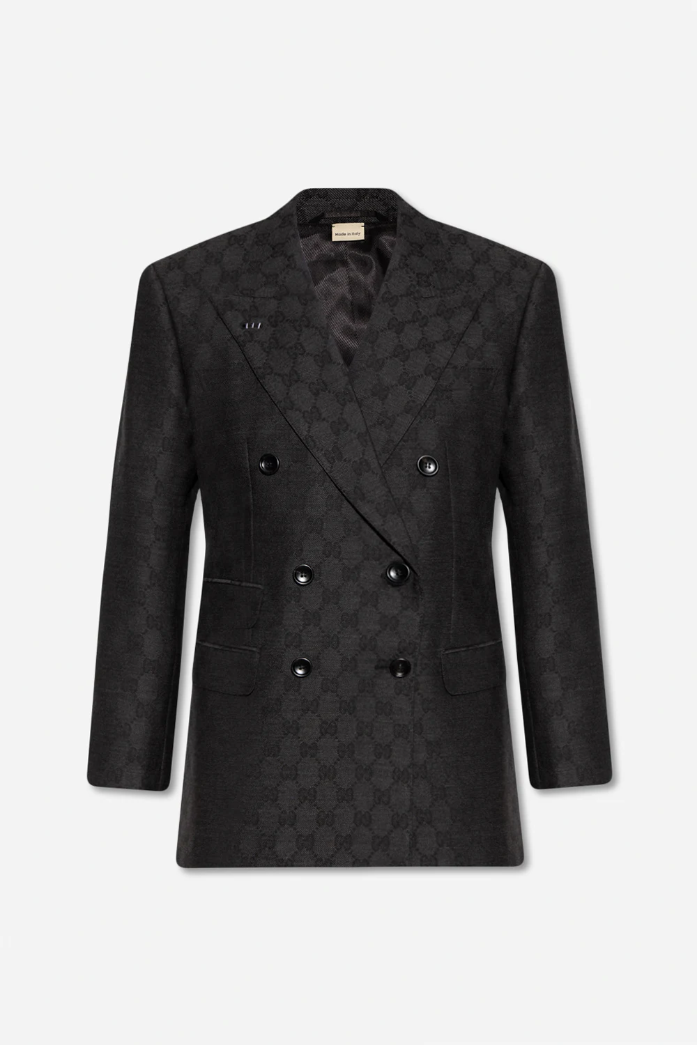 GREY Double-breasted blazer with monogram