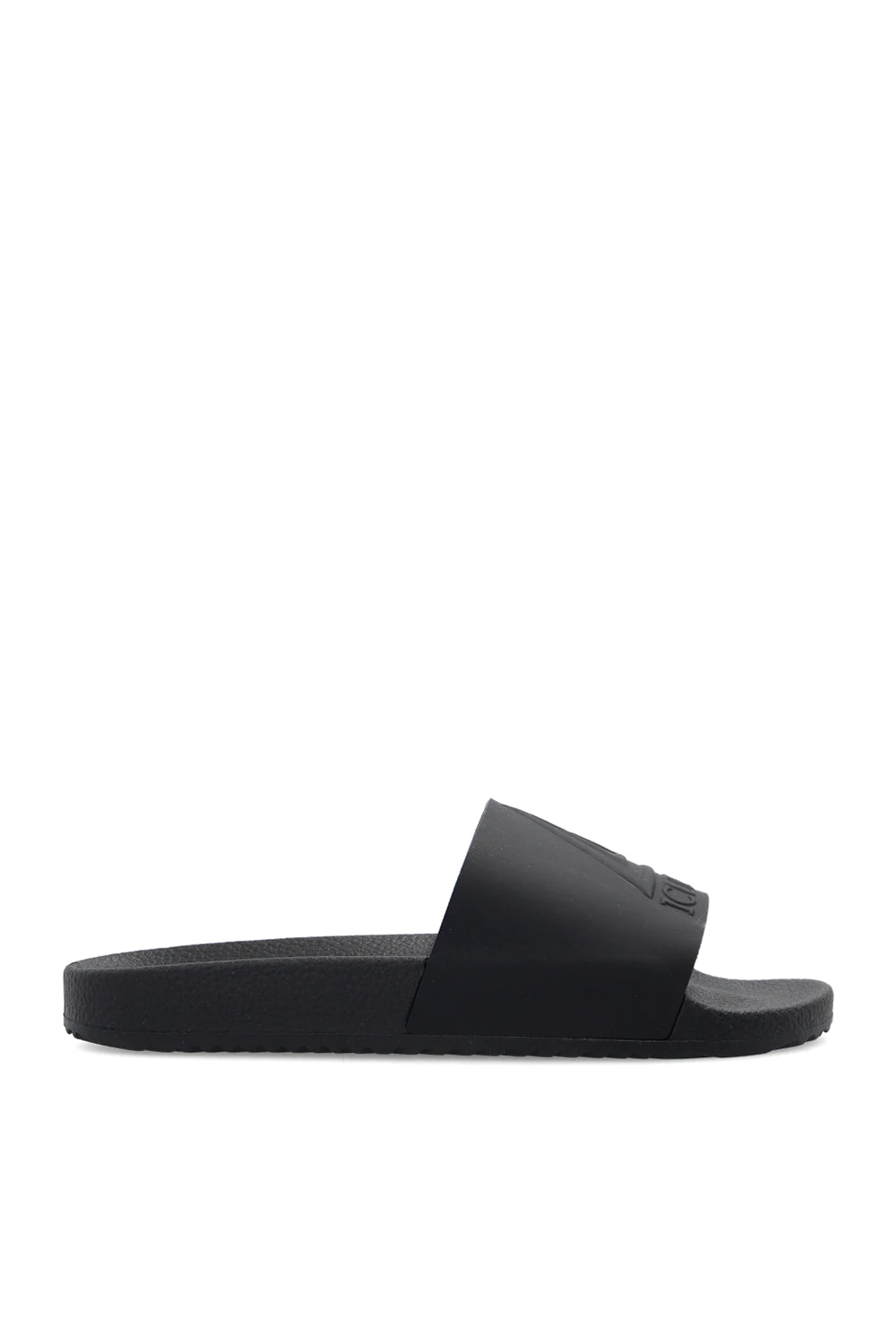 BLACK Rubber slides with logo
