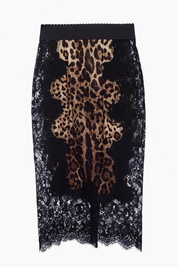 BRAUN Lace-trimmed skirt