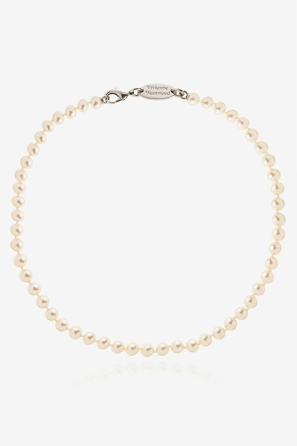 cream Necklace from glass pearls