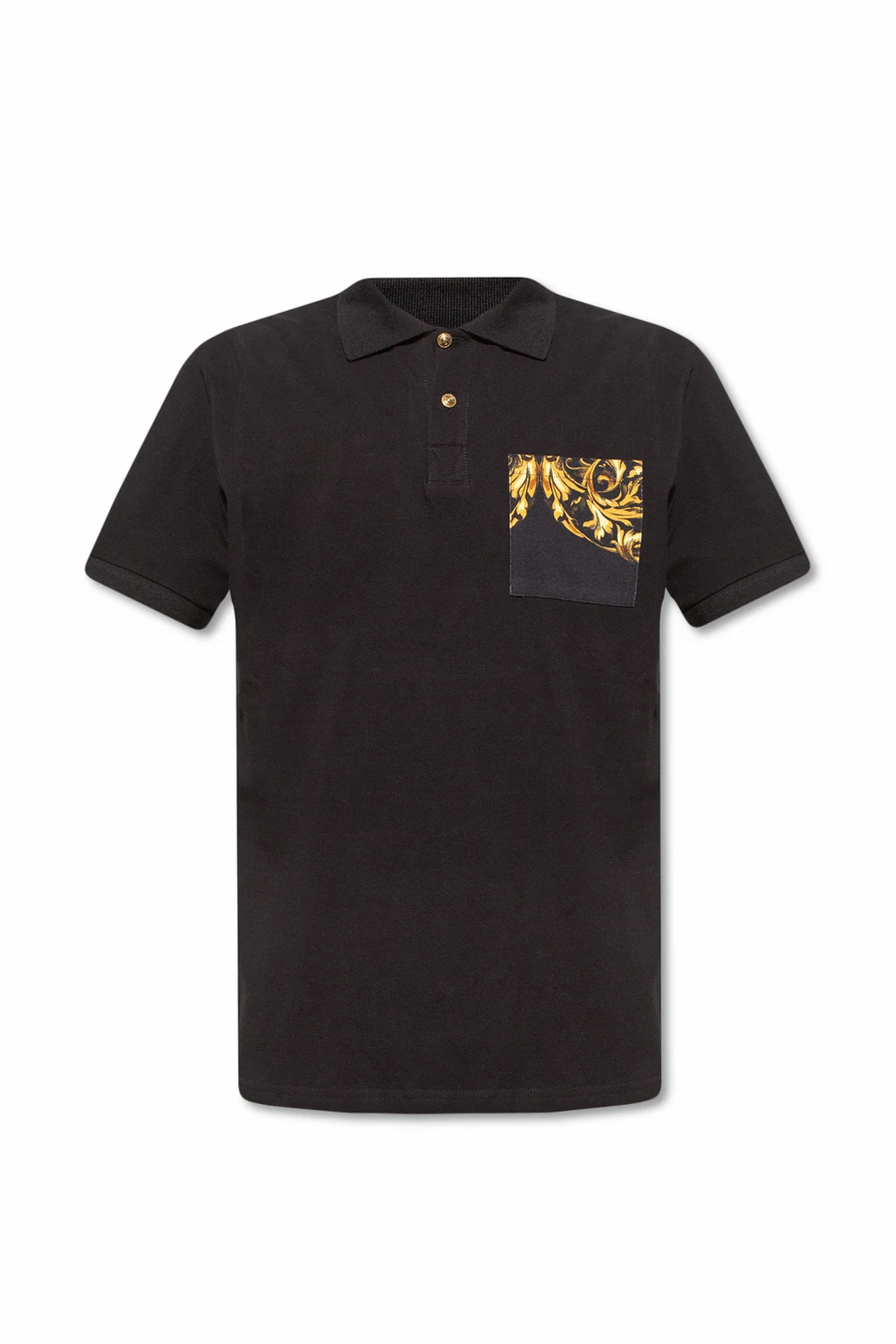 BLACK Polo shirt with baroque pattern